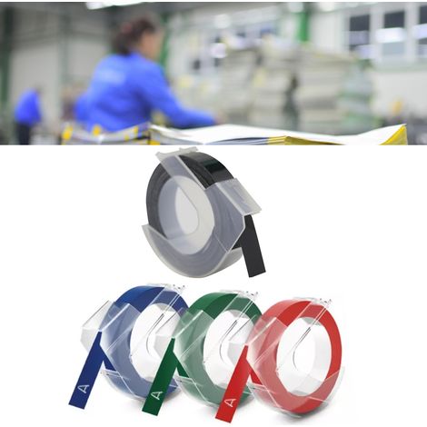 Lot de 4 bandes Velcro de 9 mm pour impression couleur, bleu, rouge, vert, noir, fond (1/5)