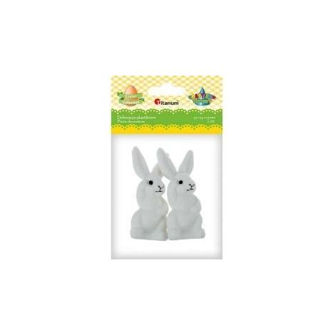 Decorazioni creative Elegante coniglietto di plastica bianca Affascinante