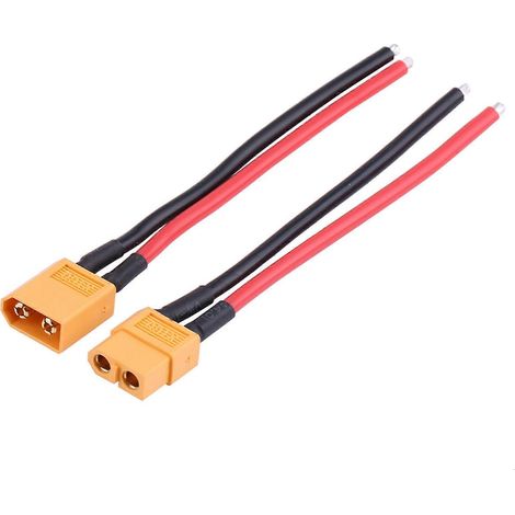 20242 pièces/ensemble Adaptateur connecteur mâle/femelle XT60 Câble en silicone 14AWG Accessoire RC
