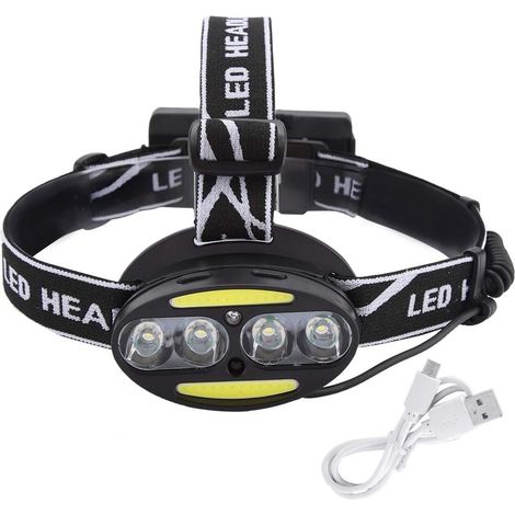 Projecteur LED, projecteur LED COB T6 pour usage extérieur, projecteur à induction, bandeau réglable (1/5)