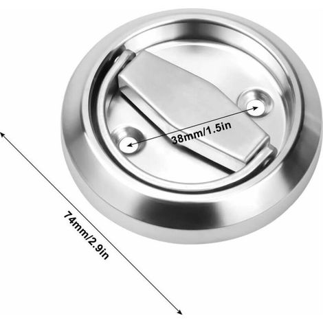 Poignée de porte, serrure de porte invisible en acier inoxydable (1/4)