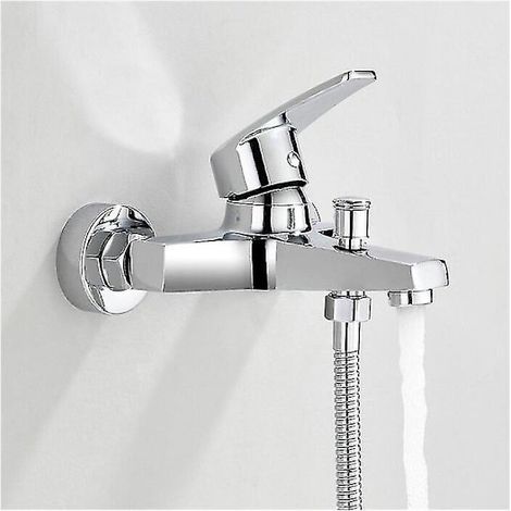 Robinet de baignoire, robinet de bain/douche, robinet en laiton chromé (1/5)