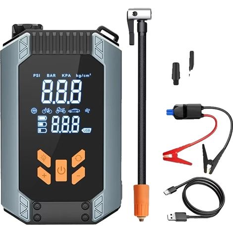 Démarreur de voiture, compresseur de pneus, batterie externe, 1000A (1/2)