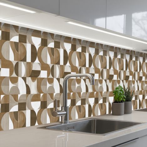Kitchen Splashback Abstract - Retro - Brown 500x60 cm