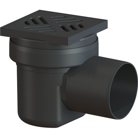 KESSEL-Scarico cantina - DN 100, Griglia nera, 138 x 138 mm, 36501