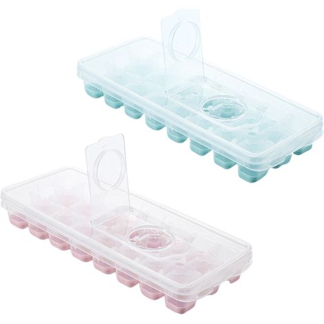 Eiswürfelform mit 24 Fächern und Deckel, auslaufsicher, aus Silikon