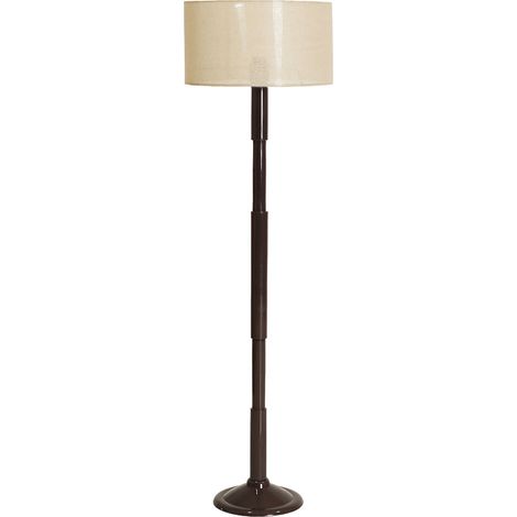 Lampadaire contemporain marron et abat jour beige - marron et beige (1/4)
