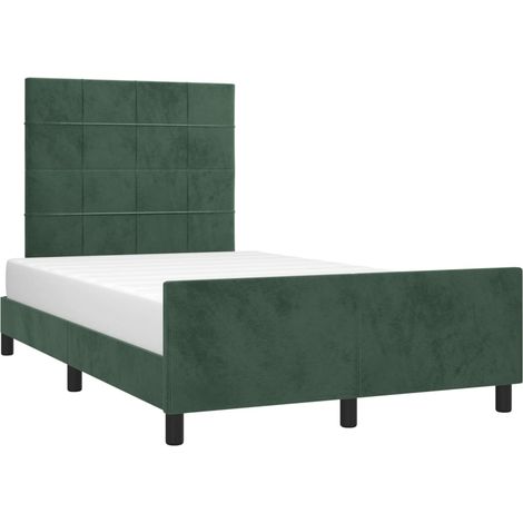 Estructura cama sin colchón terciopelo verde oscuro 120x200 cm vidaXL (1/5)
