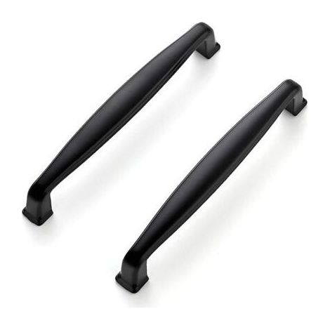 Poignées pour meubles de cuisine - conviennent aux armoires, meubles de salle de bain, etc. - Lot de 10, noir mat, longueur 10,5 cm (1/4)