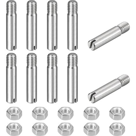 10pcs Goupilles Cylindriques avec Écrou, M5x25mm Goujon Cylindrique Fendu Fileté Externe 304 Acier Inoxydable Industriel Mécanique Chevilles Support d'Étagère Tige Fixation Meubles (1/5)