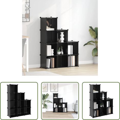 Espace - Cubes de rangement 9 pcs Noir PP (1/5)