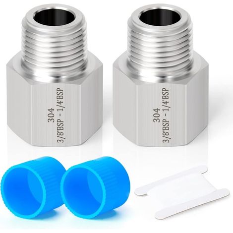 2 pièces 3/8 "femelle BSP x 1/4" mâle filetage forgé en acier inoxydable réducteur connecteur hexagonal SUS 304 raccords de tuyauterie - F 1/4 M (1/4)