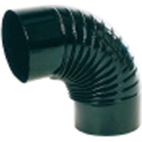 Estufa codo vitrificado negro 850° rizado 90° de 200