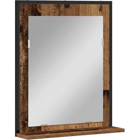 Maison Exclusive - Specchio con lo scaffale Legno vecchio 50 x 12 x 60 cm