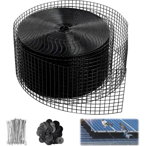 Filet Anti-pigeons pour Panneaux Solaires 20 cm x 30 m, PVC Galvanisé à mailles, anti-pigeons et anti-oiseaux, Protection des Panneaux Solaires, pour Protection des Toits Contre Oiseaux et Animaux (1/5)