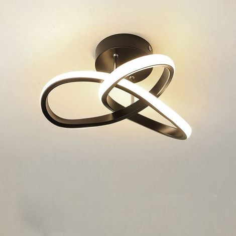 Toolight Plafonnier LED Moderne 22W 2500LM, Forme de Trèfle, Lampe Plafond Noir pour Couloir Cuisine Salle de Bain Chambre Salon, Blanche Froide 6500K, Dia 25cm (1/5)