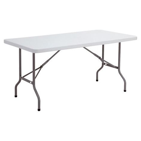 Table multi-usages pliante d'extérieure grise L 152 x P 76 cm - Maxiburo