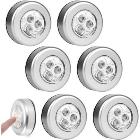 6 Pièces veilleuse led, Lampe Led sans fil, Petite lampe le-d, Veilleuse Adhésive à Piles pour Placard,Cuisine, Lumière blanche