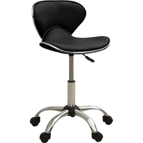 Friseur Rollhocker Schwarz Kunstleder