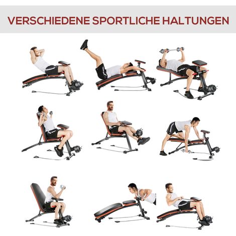 Banc de musculation pliable multifonction avec dossier réglable sur 7 positions, machine à extensions de jambes, charge max 300 kg, pour abdos et entraînement complet à domicile ou en salle.