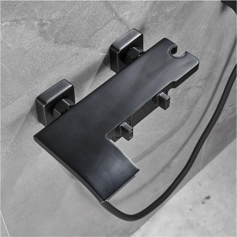 Ensemble de douche mitigeur thermostatique intelli Ensemble de douche de salle de bain Kit de douche de baignoire ， Ensemble de douche à affichage dissimulé cascade robinet de bain blanc ， Douche numé (1/5)