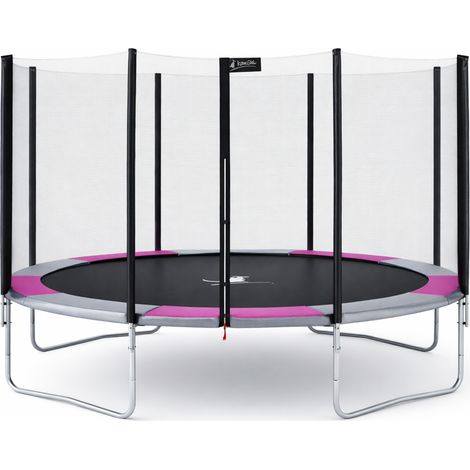 Trampoline rond 360 cm avec filet de sécurité – Structure en acier galvanisé – Tapis de saut PERMATRON renforcé – Hauteur filet 1,80 m – Kangui
