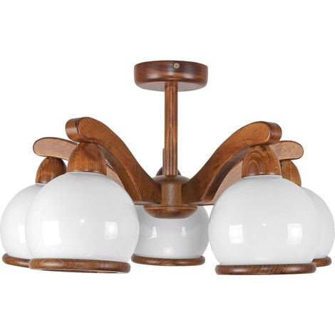 Lampada a sospensione in legno con paralumi cardinali 7-120 (1/2)