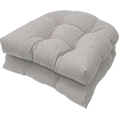 Lot de 2 coussins en forme de U pour canapé,coussin de chaise de rechange en rotin,coussin de siège en osier,coussin de chaise pour intérieur/extérieur,coussin de chaise de patio-Light Gray4848CM (1/5)