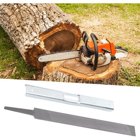 Kit de 2 pièces pour affûtage de tronçonneuse, lime plate et jauge de profondeur universelle (1/5)