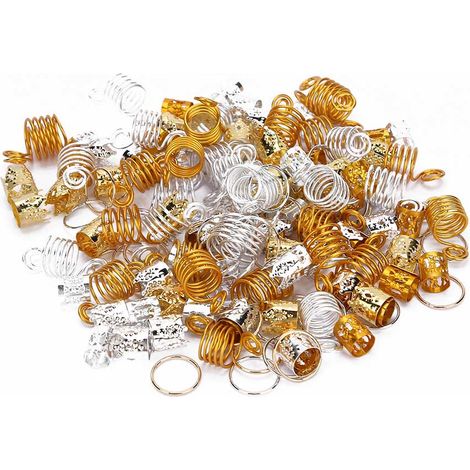 160 anneaux pour tresses et dreadlocks, accessoires de coiffure tendance (1/5)