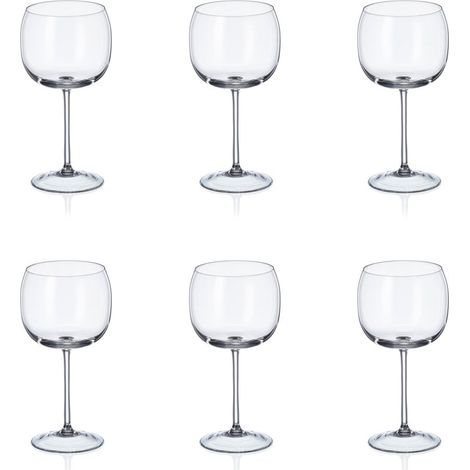 Lot de 6 verres à vin Uni Boule en verre transparent pour table et dégustation 490 ml - PANGIVO (1/5)