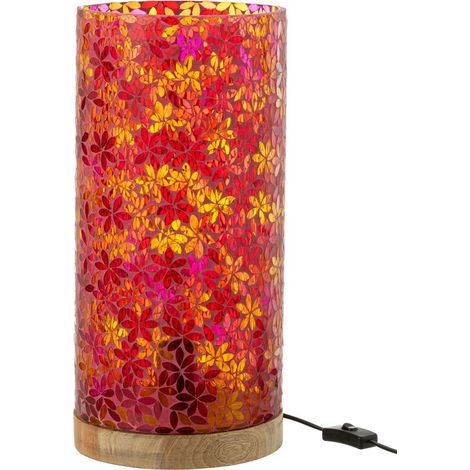 Lampe à Poser Mosaïque en Verre "Fleur" 45cm Multicolore (1/5)