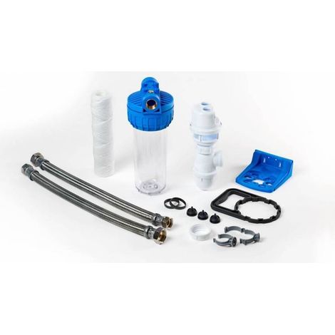 Orion – Kit d'installation universel pour adoucisseur d'eau – Flexibles inox DN20 – Raccordement femelle 1'- 3/4' – Siphon d'évacuation conforme CSTB (1/2)