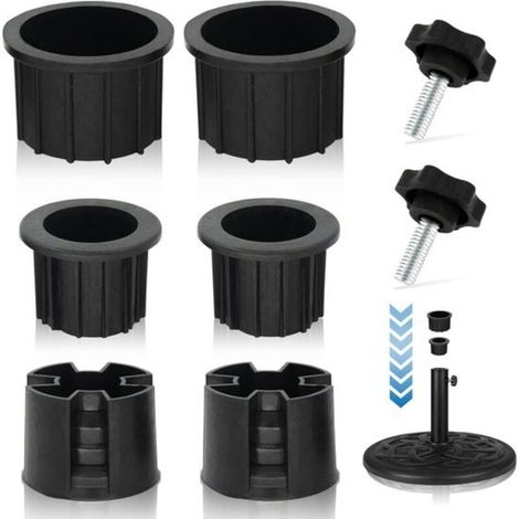 8 pièces - Œillets et caches pour pieds de parasol - Pièces de rechange pour pieds de parasol de terrasse - Cache stabilisateur pour pieds de parasol