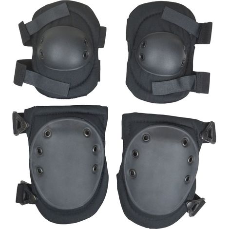 Knie- und Ellenbogenschoner, schwarz, neu (1/5)