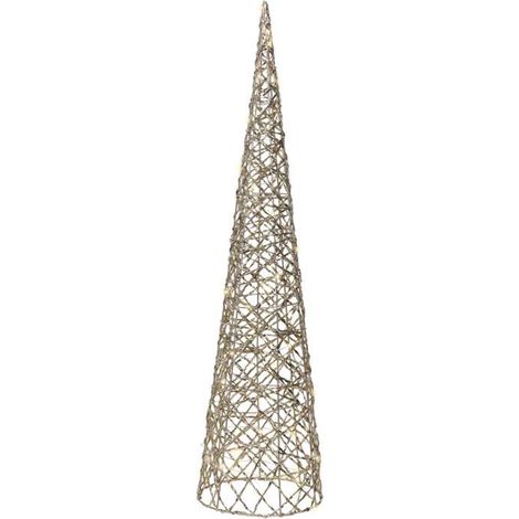 Lumineo Albero Decorativo Metallo 80 cm con 40 Luci LED Oro