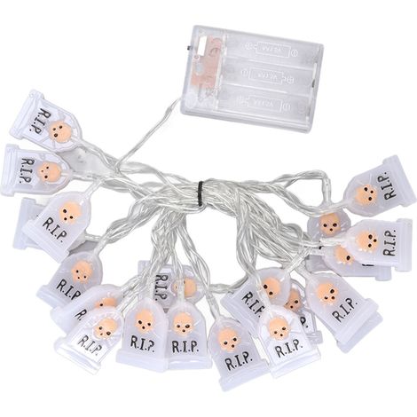 Guirlande Lumineuse Halloween Toivize 3m 20 LED Têtes de Mort Étanche ABS (1/5)