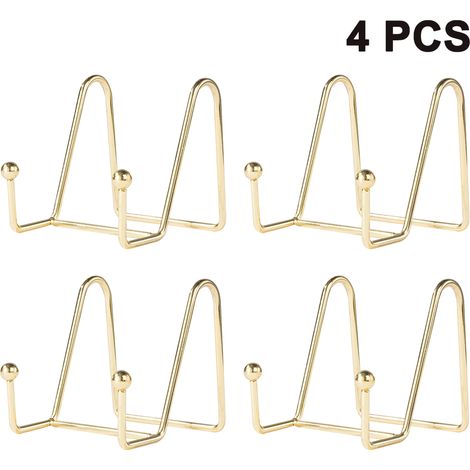 Support Pour Assiettes - Cadre Métallique Noir - Angle d'Inclinaison Stable - Convient Assiettes Photos Cadres Art 5 à 10 Pouces - Lot de 4 (1/5)