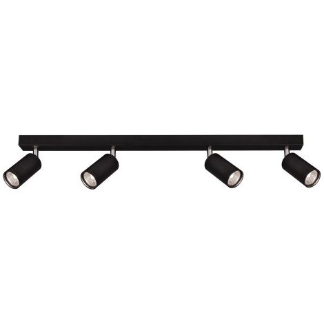 Plafonnier rail noir 4 spots GU10 Kaja Monti K-4554