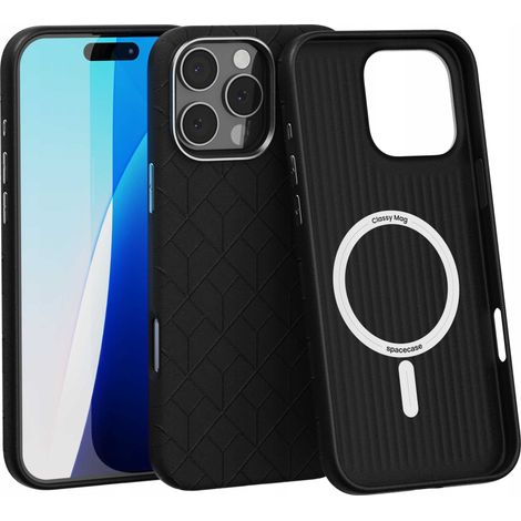 Coque Spacecase Classy Mag pour iPhone 16 Pro Max noire (1/5)