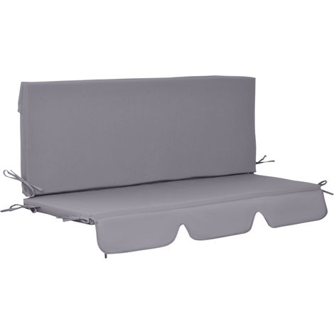 Cuscino per Dondolo da Giardino 130x45x5 cm in Poliestere Grigio (1/5)