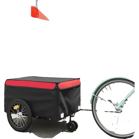 Fahrradanhänger, 45 kg Tragfähigkeit, leicht zu reinigen, Rot (1/2)