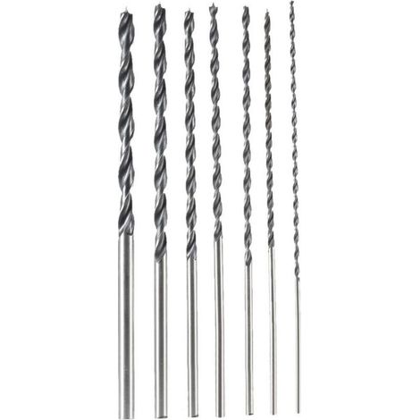 7 pièces foret à bois, pointe Brad centrante, diamètres 4-12 mm, longueur étendue 300 mm, pour perçage précis du bois (1/4)