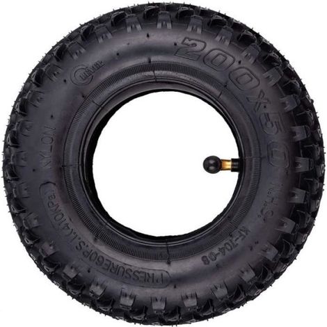 Jeux de pneus et chambres à air - - 200x50 (8"x2") - Compatible avec scooters Razor - Caoutchouc noir (1/2)