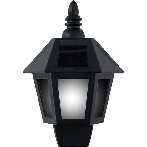 Solar-LED-Wandleuchte, Kaltlicht-/Flammeneffekt, IP44, schwarz