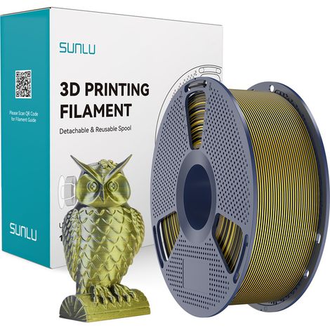 Filamento SUNLU PLA+ Seda Doble Color 1,75 mm 1 kg (negro-dorado) (1/5)