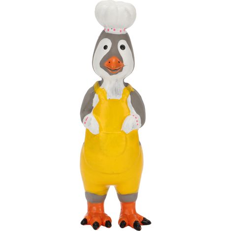 Jouets pour chiens de poulet grinçants, résistant aux morsures, dents élastiques, meulage, peint à la main, Chef interactif amusant (1/5)