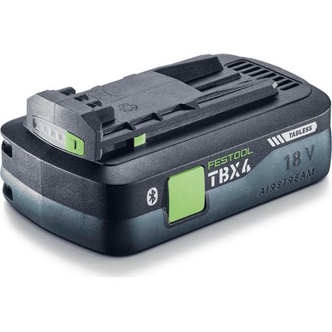 Batterie 18V 4,0Ah Tabless – Technologie AIRSTREAM et Bluetooth – Autonomie prolongée et temps de charge réduit – Compatible outils Festool