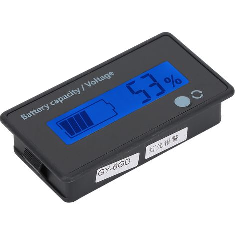 Moniteur de capacité de batterie GY-6GD PCB HTN avec écran LCD et alarme clignotante, 12-84 V, bleu (1/5)
