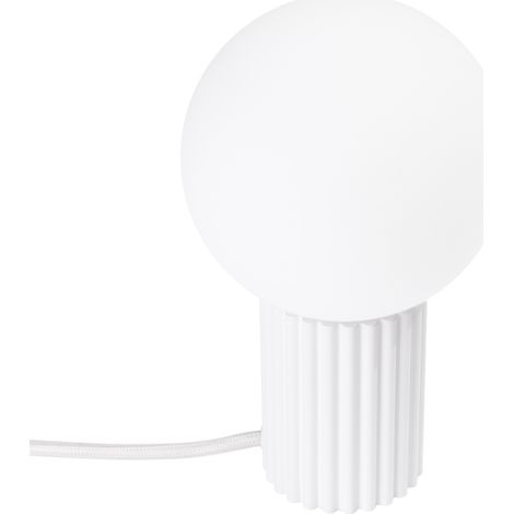 Lampe de bureau moderne blanche, globe verre G9 8W (1/5)